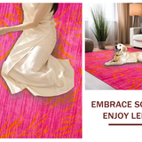 Ultra Soft Area Rug, Non Slip, Stain Resistant, Washable Area Rugs for Living Room, Bedroom, Contemporary Playful Safari Style(Pink)