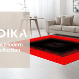 Ultra Soft Area Rug, Non Slip, Stain Resistant, Washable Area Rugs for Living Room, Bedroom, Eclectic Dark Patterned Surface Art(Red)