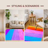 Ultra Soft Area Rug, Non Slip, Stain Resistant, Washable Area Rugs for Living Room, Bedroom, Eclectic Bright Color Fusion(Yellow)