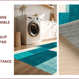 Ultra Soft Area Rug, Non Slip, Stain Resistant, Washable Area Rugs for Living Room, Bedroom, Elegant Teal Earth Tone Hues(Blue)