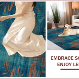 Ultra Soft Area Rug, Non Slip, Stain Resistant, Washable Area Rugs for Living Room, Bedroom, Tropical Ethnic Floral Motif(Blue)