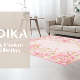 Ultra Soft Area Rug, Non Slip, Stain Resistant, Washable Area Rugs for Living Room, Bedroom, Delicate Creamy Petal Aesthetic(Pink)