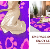 Ultra Soft Area Rug, Non Slip, Stain Resistant, Washable Area Rugs for Living Room, Bedroom, Playful Pastel Paw Motif Design(Purple)