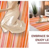 Ultra Soft Area Rug, Non Slip, Stain Resistant, Washable Area Rugs for Living Room, Bedroom, Dynamic Abstract Design with Flair(Orange)