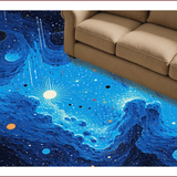 Ultra Soft Area Rug, Non Slip, Stain Resistant, Washable Area Rugs for Living Room, Bedroom, Abstract Galaxy Living Room Non-Slip Space Rug(Blue)