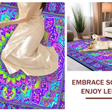Ultra Soft Area Rug, Non Slip, Stain Resistant, Washable Area Rugs for Living Room, Bedroom, Vivid Hippie Artful Geometry(Purple)