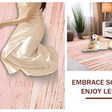 Ultra Soft Area Rug, Non Slip, Stain Resistant, Washable Area Rugs for Living Room, Bedroom, Trendy Plain Solid Color Elegance(Pink)