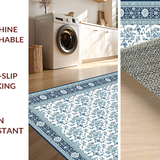 Ultra Soft Area Rug, Non Slip, Stain Resistant, Washable Area Rugs for Living Room, Bedroom, Inviting Pastel Floral Composition(Blue)