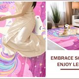 Ultra Soft Area Rug, Non Slip, Stain Resistant, Washable Area Rugs for Living Room, Bedroom, Pastel Rainbow Shag Rug for Kids Playroom(Yellow)