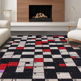 Ultra Soft Area Rug, Non Slip, Stain Resistant, Washable Area Rugs for Living Room, Bedroom, Stylish Minimalist Dice Art(Black)