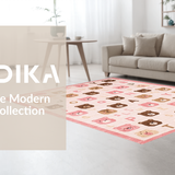 Ultra Soft Area Rug, Non Slip, Stain Resistant, Washable Area Rugs for Living Room, Bedroom, Colorful Fun Alphabet Design(Pink)