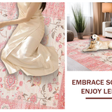 Ultra Soft Area Rug, Non Slip, Stain Resistant, Washable Area Rugs for Living Room, Bedroom, Elegant Soft Pastel Palette(Pink)