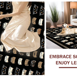 Ultra Soft Area Rug, Non Slip, Stain Resistant, Washable Area Rugs for Living Room, Bedroom, Charming Rustic Welcome Greetings(Black)
