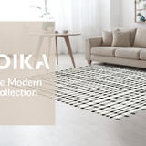 Ultra Soft Area Rug, Non Slip, Stain Resistant, Washable Area Rugs for Living Room, Bedroom, Graphic Striped Corridor Rug with Crisp Black and White Parallel Lines(Black)