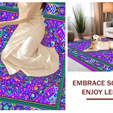 Ultra Soft Area Rug, Non Slip, Stain Resistant, Washable Area Rugs for Living Room, Bedroom, Radiant Geometric Wave Composition(Purple)