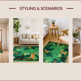 Ultra Soft Area Rug, Non Slip, Stain Resistant, Washable Area Rugs for Living Room, Bedroom, Vibrant Eco-Friendly Creature Motif(Green)