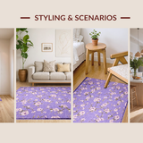 Ultra Soft Area Rug, Non Slip, Stain Resistant, Washable Area Rugs for Living Room, Bedroom, Vibrant Purple Abstract Swirls(Purple)