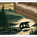 Ultra Soft Area Rug, Non Slip, Stain Resistant, Washable Area Rugs for Living Room, Bedroom, Charming Wildlife Motif Cabin Flair(Brown)