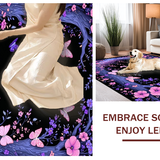 Ultra Soft Area Rug, Non Slip, Stain Resistant, Washable Area Rugs for Living Room, Bedroom, Serene Garden-Inspired Atmosphere(Purple)