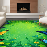 Ultra Soft Area Rug, Non Slip, Stain Resistant, Washable Area Rugs for Living Room, Bedroom, Whimsical Green Insect Patterned Piece(Green)