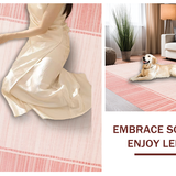 Ultra Soft Area Rug, Non Slip, Stain Resistant, Washable Area Rugs for Living Room, Bedroom, Chic Pastel Tassel Elegance(Pink)