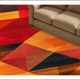 Ultra Soft Area Rug, Non Slip, Stain Resistant, Washable Area Rugs for Living Room, Bedroom, Warm Toned Copper Bedroom Non-Slip Aesthetic Carpet(Red)