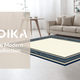 Navy Blue Geometric Harmony(Beige)