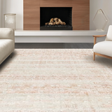Ultra Soft Area Rug, Non Slip, Stain Resistant, Washable Area Rugs for Living Room, Bedroom, Boho Floral Design Washable(Pink)