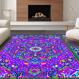 Ultra Soft Area Rug, Non Slip, Stain Resistant, Washable Area Rugs for Living Room, Bedroom, Radiant Geometric Wave Composition(Purple)