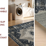 Ultra Soft Area Rug, Non Slip, Stain Resistant, Washable Area Rugs for Living Room, Bedroom, Elegant Ombre Cosmic Design(Gray)