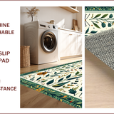 Ultra Soft Area Rug, Non Slip, Stain Resistant, Washable Area Rugs for Living Room, Bedroom, Vintage Green Botanical Living Room Non Slip Rug(Green)