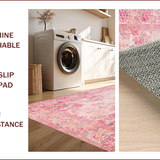 Ultra Soft Area Rug, Non Slip, Stain Resistant, Washable Area Rugs for Living Room, Bedroom, Romantic Vintage Rose Aesthetic(Pink)