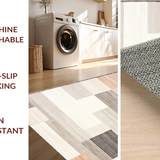 Ultra Soft Area Rug, Non Slip, Stain Resistant, Washable Area Rugs for Living Room, Bedroom, Stylish Cream Geometric Accent(Beige)
