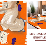 Ultra Soft Area Rug, Non Slip, Stain Resistant, Washable Area Rugs for Living Room, Bedroom, Cheerful Nature Inspired Decor(Orange)