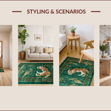 Ultra Soft Area Rug, Non Slip, Stain Resistant, Washable Area Rugs for Living Room, Bedroom, Vivid Organic Animal Aesthetic(Green)
