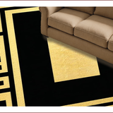 Ultra Soft Area Rug, Non Slip, Stain Resistant, Washable Area Rugs for Living Room, Bedroom, Chic Modern Abstract Motif(Black)