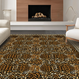 Ultra Soft Area Rug, Non Slip, Stain Resistant, Washable Area Rugs for Living Room, Bedroom, Wild Animal Print Elegance(Brown)