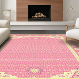 Ultra Soft Area Rug, Non Slip, Stain Resistant, Washable Area Rugs for Living Room, Bedroom, Cozy Taffeta Floral Aesthetic(Pink)