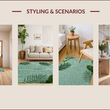 Ultra Soft Area Rug, Non Slip, Stain Resistant, Washable Area Rugs for Living Room, Bedroom, Tropical Monstera Leaf Runner(Gray)