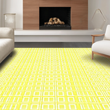 Ultra Soft Area Rug, Non Slip, Stain Resistant, Washable Area Rugs for Living Room, Bedroom, Rustic Ogee Style Craftsmanship(Yellow)