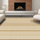 Ultra Soft Area Rug, Non Slip, Stain Resistant, Washable Area Rugs for Living Room, Bedroom, Sophisticated Scalloped Detail Accent(Beige)