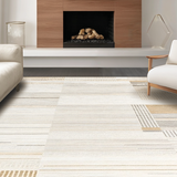 Ultra Soft Area Rug, Non Slip, Stain Resistant, Washable Area Rugs for Living Room, Bedroom, Contemporary Cozy Popcorn Aesthetic(Beige)