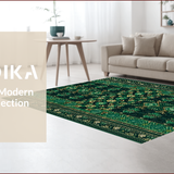 Ultra Soft Area Rug, Non Slip, Stain Resistant, Washable Area Rugs for Living Room, Bedroom, Retro Zodiac Entryway Carpet with Thin Washable Design(Green)