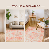 Ultra Soft Area Rug, Non Slip, Stain Resistant, Washable Area Rugs for Living Room, Bedroom, Soft Earthy Tones Aesthetic(Orange)