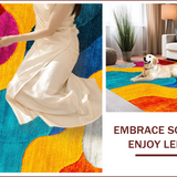 Ultra Soft Area Rug, Non Slip, Stain Resistant, Washable Area Rugs for Living Room, Bedroom, Absorbent Dirt-Resistant Patio Doormat for Summer Lifestyle(Yellow)