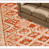 Ultra Soft Area Rug, Non Slip, Stain Resistant, Washable Area Rugs for Living Room, Bedroom, Elegant Striped Rustic Harmony(Orange)