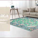 Ultra Soft Area Rug, Non Slip, Stain Resistant, Washable Area Rugs for Living Room, Bedroom, Vintage Floral Pastel Elegance(Blue)