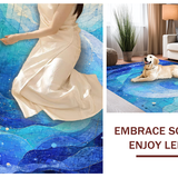 Ultra Soft Area Rug, Non Slip, Stain Resistant, Washable Area Rugs for Living Room, Bedroom, Ocean Abyss Runner Rug 3D Nautical Octopus Spiral Patterned Mat Design(Blue)