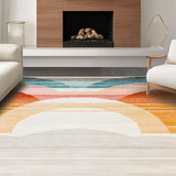 Ultra Soft Area Rug, Non Slip, Stain Resistant, Washable Area Rugs for Living Room, Bedroom, Whimsical Pastel Alphabet Arrangement(Orange)