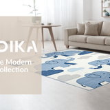 Ultra Soft Area Rug, Non Slip, Stain Resistant, Washable Area Rugs for Living Room, Bedroom, Soft Pastel Animal Theme Decor(Blue)